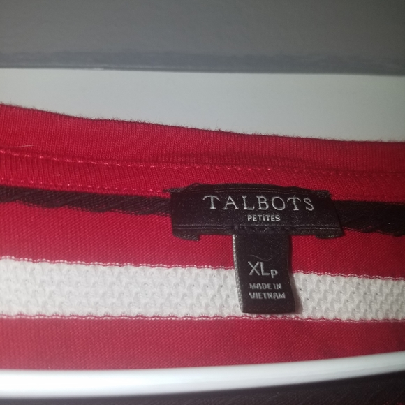 Talbots Red Striped Top XL - Picture 2 of 3